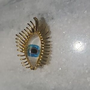 Gold Evil Eye Brooch